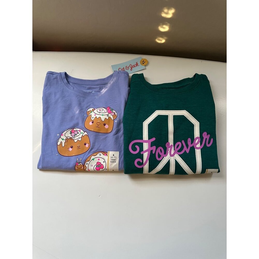 Cat & Jack Little Girls Long Sleeve and Pullover Sweatshirt size S (6/7) NWT